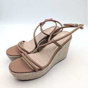 BP. Cohan Espadrille Platform Wedge Sandal Women's Tan Mocha Size US12M EU43
